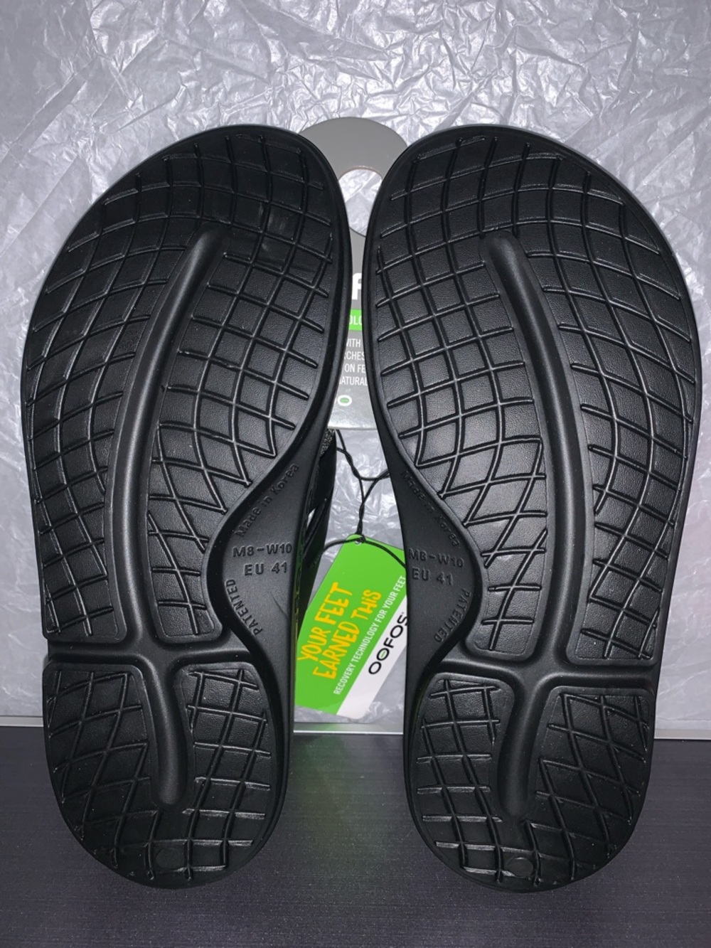 OOFOS Original Thong Sandals M8/W10 - Picture 2 of 5